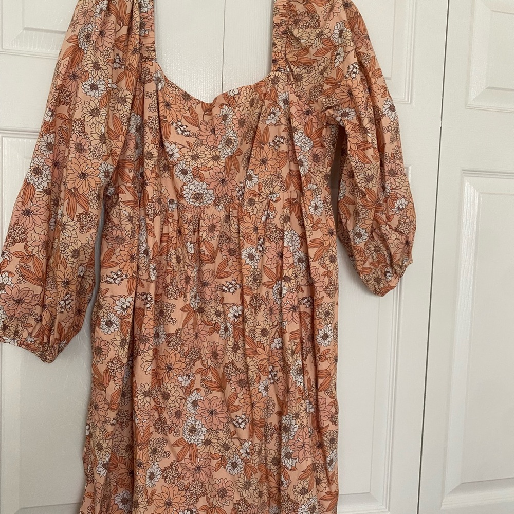 J.Crew Squareneck cotton poplin dress in zinnia floral - Picture 2 of 5